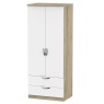 Cambourne Cam061 Double Gents Wardrobe with White Matt Fronts and Bordeaux Oak Surround