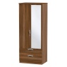 Cambourne Cam062 Double Gents Wardrobe With Mirror Door with Noche Walnut Fronts and Surround