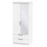 Cambourne Cam062 Double Gents Wardrobe With Mirror Door with White Matt Fronts and White Surround
