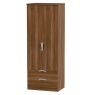 Cambourne Cam081 Tall Double Gents Wardrobe with Noche Walnut Fronts and Surround
