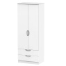 Cambourne Cam081 Tall Double Gents Wardrobe with White Matt Fronts and White Surround