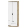 Cambourne Cam081 Tall Double Gents Wardrobe with White Matt Fronts and Bordeaux Oak Surround