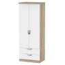 Cambourne Cam081 Tall Double Gents Wardrobe with White Matt Fronts and Bordeaux Oak Surround
