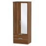 Cambourne Cam082 Tall Double Gents Wardrobe & Mirror Door with Noche Walnut Fronts & Surround