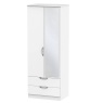 Cambourne Cam082 Tall Double Gents Wardrobe & Mirror Door with White Matt Fronts & White Surround