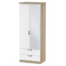 Cambourne Cam082 Tall Double Gents Wardrobe & Mirror Door with White Matt Fronts & Bordeaux Oak Surr
