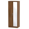 Cambourne Cam087 Tall Double Wardrobe With Mirror Door with Noche Walnut Fronts and Surround