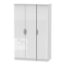 Cambourne Cam130 Triple Wardrobe with Gloss White Fronts and White Surround