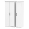 Cambourne Cam130 Triple Wardrobe with White Matt Fronts and White Surround