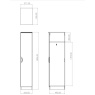 Cambourne Cam130 Triple Wardrobe - single robe section dimensions