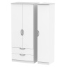 Cambourne Cam131 Triple 2 Drawer Wardrobe with White Matt Fronts and White Surround