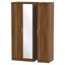Cambourne Cam137 Triple Wardrobe With Mirror Door with Noche Walnut Fronts and Surround
