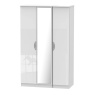 Cambourne Cam137 Triple Wardrobe With Mirror Door with White Gloss Fronts and White Surround