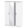 Cambourne Cam137 Triple Wardrobe With Mirror Door with White Matt Fronts and White Surround