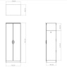 Cambourne Cam140 Tall Triple Wardrobe - double robe section dimensions
