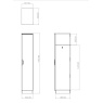 Cambourne Cam140 Tall Triple Wardrobe - single robe section dimensions