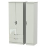 Cambourne Cam141 Tall Triple 2 Drawer Wardrobe with Kashmir Gloss Fronts and Kashmir Surround