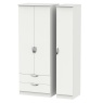Cambourne Cam141 Tall Triple 2 Drawer Wardrobe with Grey Matt Fronts and Grey Surround