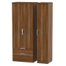 Cambourne Cam141 Tall Triple 2 Drawer Wardrobe with Noche Walnut Fronts and Surround