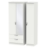 Cambourne Cam142 Tall Triple 2 Drawer Mirror Wardrobe with Grey Matt Fronts and Grey Surround
