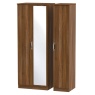 Cambourne Cam147 Tall Triple Wardrobe With Mirror Door with Noche Walnut Fronts & Surround