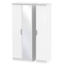 Cambourne Cam147 Tall Triple Wardrobe With Mirror Door with White Matt Fronts & White Surround