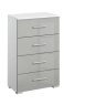 Stuttgart Soft Grey/Alpine White Narrow 4 Drawer Chest