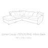Franklin 4 Seater Pillow Back Corner Sofa with Footstool