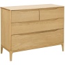 Ercol Rimini Oak 4 Drawer Low Wide Chest - Side View