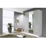 Stuttgart 053K 3 Door 1 Mirror Hinged Robe Alpine White/Soft Grey