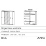 Stuttgart Alpine White/Soft Grey 197cm Height 4 Door Wardrobe