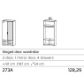 Stuttgart Alpine White/Soft Grey 197cm Height 2 Door Combination Wardrobe