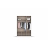 Stuttgart Sanremo Oak/Soft Grey 197cm Height 3 Door Combination Wardrobe