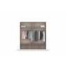 Stuttgart Soft Grey/Alpine White 197cm Height 4 Door Combination Wardrobe