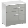 Stuttgart Soft Grey/Alpine White 2 Drawer Bedside Table