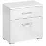 Stuttgart Alpine White/Alpine White 2 Drawer Bedside Table