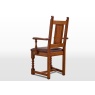 Wood Bros Old Charm Carver Chair - Moon/Herringbone Tweed Fabric (Oc2287)