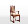 Wood Bros Old Charm Carver Chair - Moon/Herringbone Tweed Fabric (Oc2068)