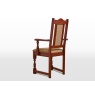 Wood Bros Old Charm Carver Chair - Moon/Herringbone Tweed Fabric (Oc2068)