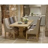 Wood Bros Old Charm Upholstered Dining Chair - Moon/Herringbone Tweed Fabric (Oc3063)