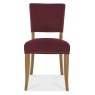 Vancouver Rustic Oak Uph Chair - Crimson Velvet Fabric (Pair) - Front