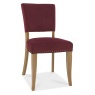 Vancouver Rustic Oak Uph Chair - Crimson Velvet Fabric (Pair) - Side