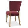 Vancouver Rustic Oak Uph Chair - Crimson Velvet Fabric (Pair) - Back