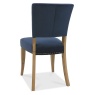 Vancouver Rustic Oak Uph Chair - Dark Blue Velvet Fabric (Pair) - Back