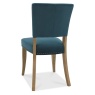 Vancouver Rustic Oak Upholstered Chair - Sea Green Velvet Fabric (Pair) - Back