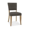 Vancouver Rustic Oak Upholstered Chair - Dark Grey Fabric (Pair) - Side