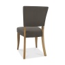 Vancouver Rustic Oak Upholstered Chair - Dark Grey Fabric (Pair) - Back