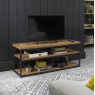 Vancouver Rustic Oak Open Entertainment Unit - Lifestyle