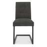Vancouver Upholstered Cantilever Chair - Dark Grey Fabric (Pair) - Front