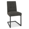 Vancouver Upholstered Cantilever Chair - Dark Grey Fabric (Pair) - Side